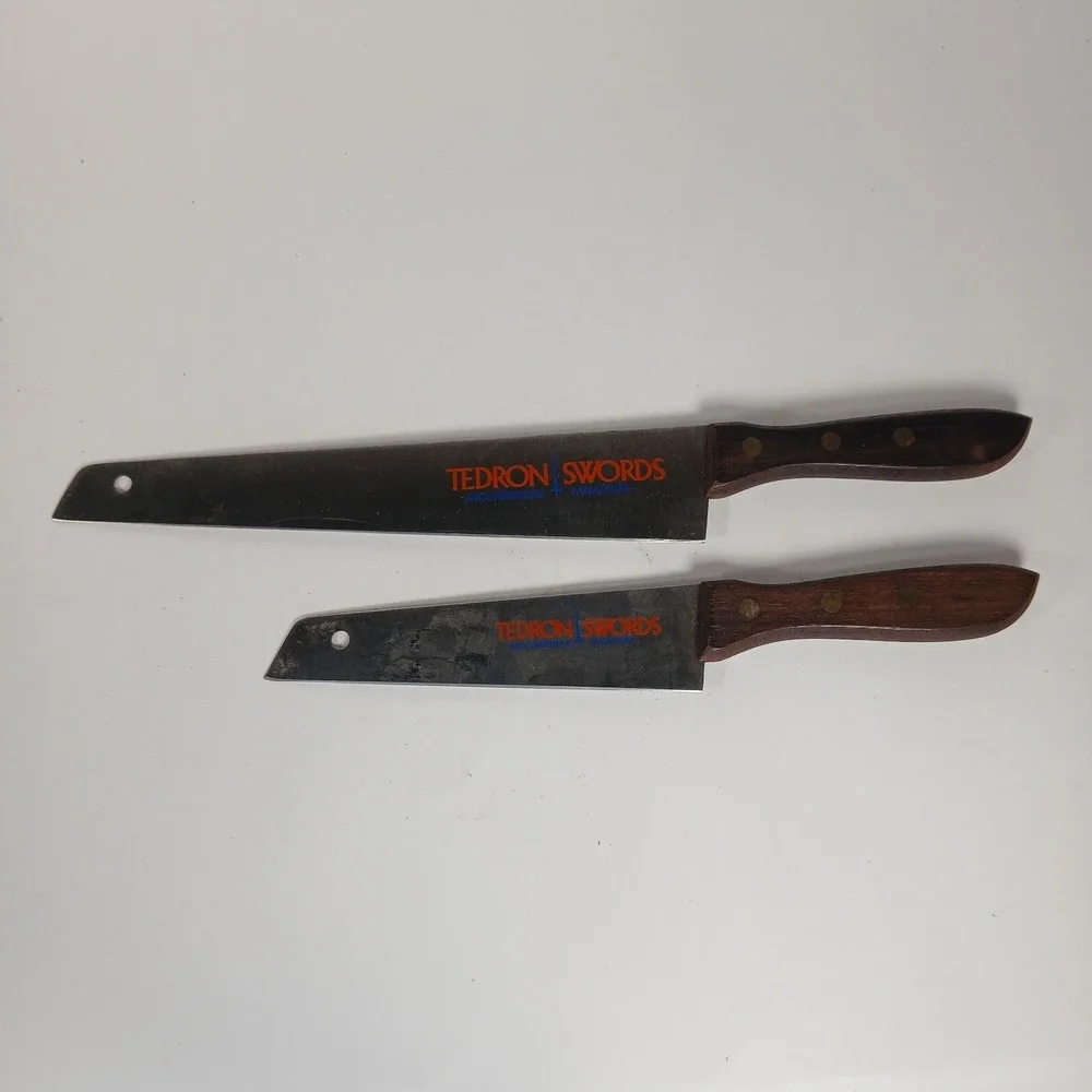 Pair Of 2 Vtg Tedron Swords Kitchen Knives 13.5